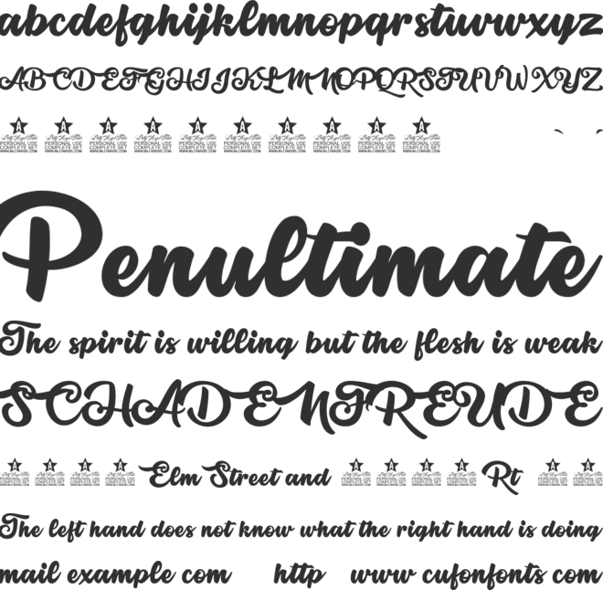 Galicia Personal Use font preview