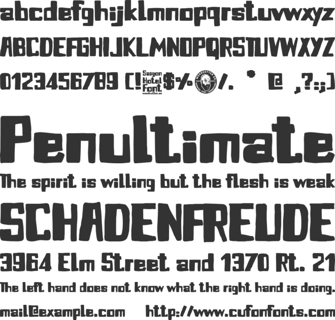 Saigon Hotel font preview