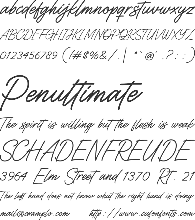 Cardias font preview