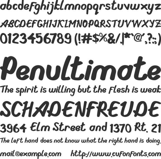 Deling font preview