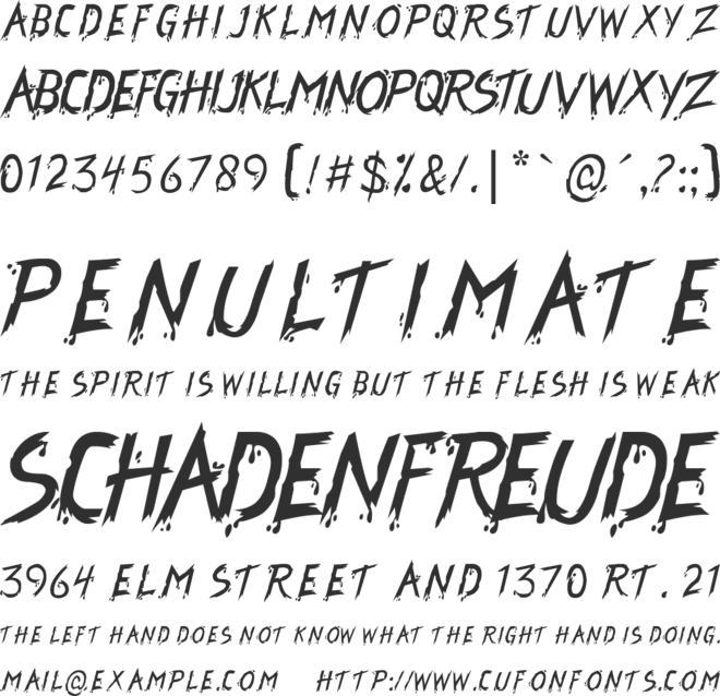 Hooded font preview