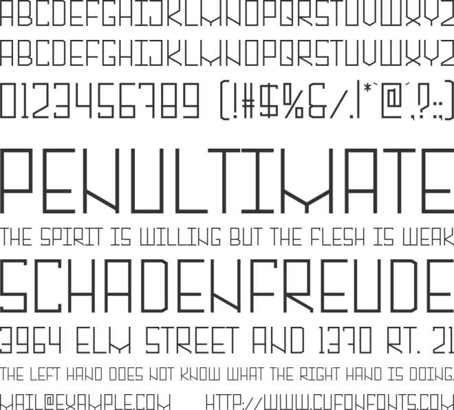 Alambre font preview