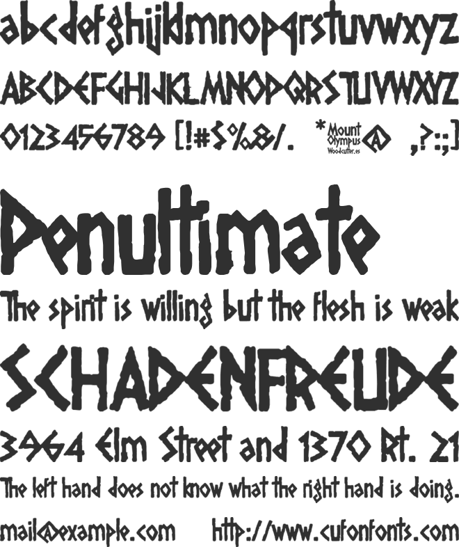 Mount Olympus font preview
