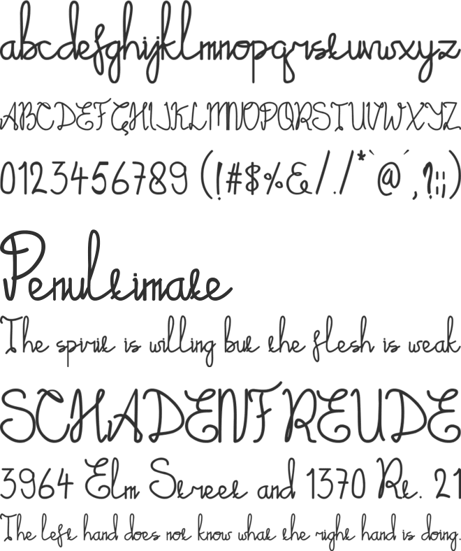 Emalia Script font preview