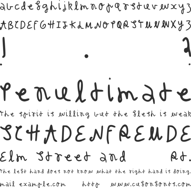 Silly Gal font preview