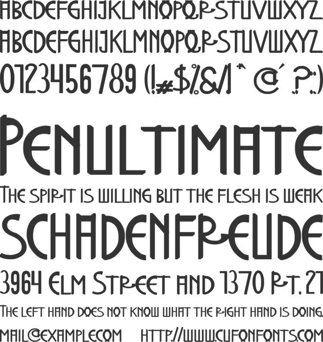 TanQiwing font preview