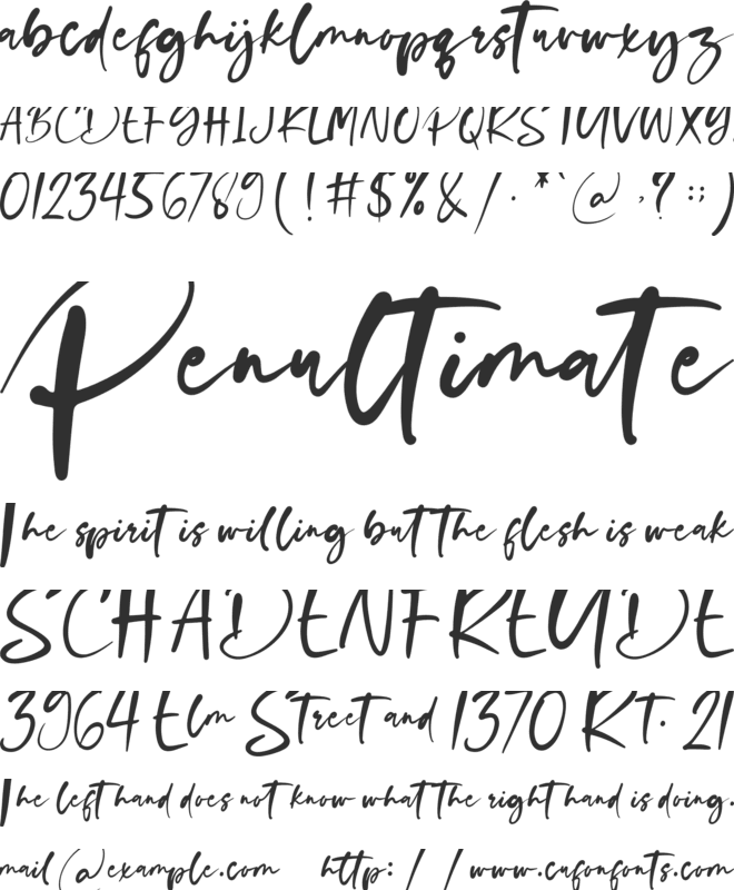 olive font preview
