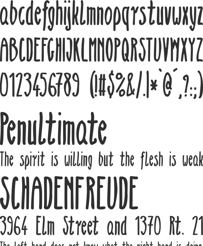 zai  Handwritten Lettering font preview