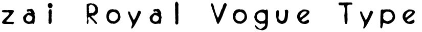zai Royal Vogue Typewriter 1929 Regular font
