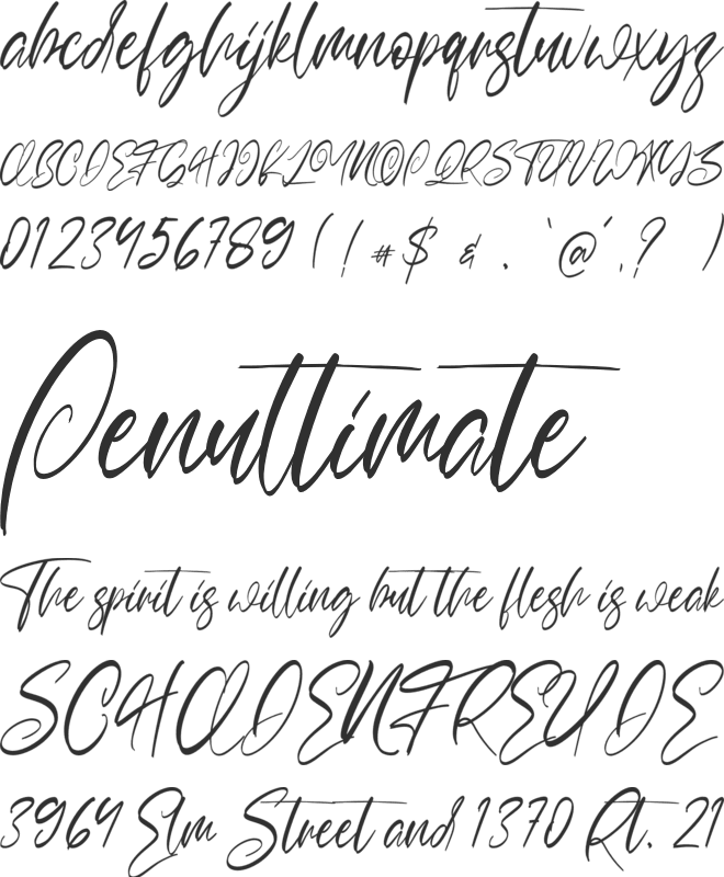 Calligrapher Free Personal Use font preview