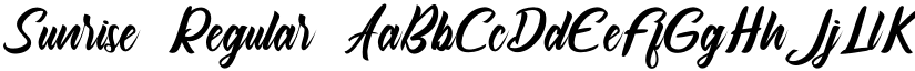 Sunrise Regular font