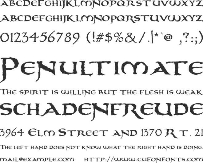 treasurehunt font preview