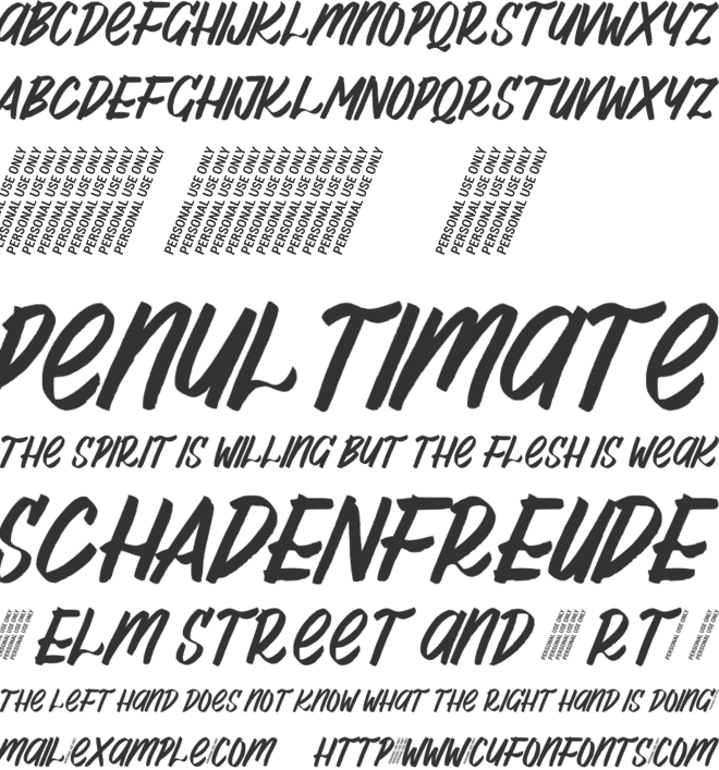 Al_LeBaker_PersonalUseOnly font preview