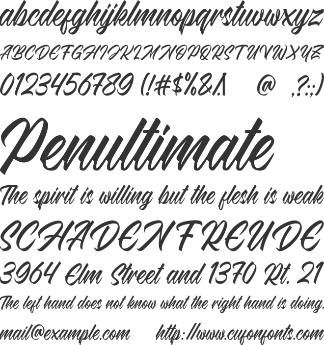 Southgate font preview