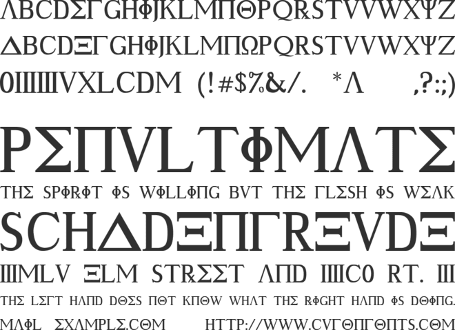 Ancient Geek font preview