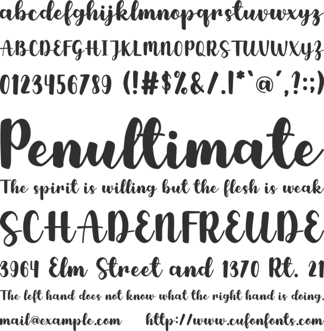 Yummy font preview