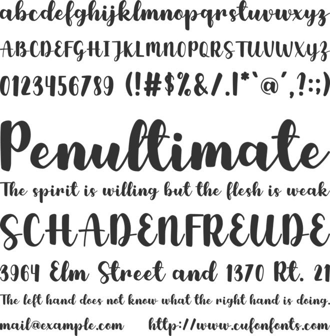 Yummy font preview