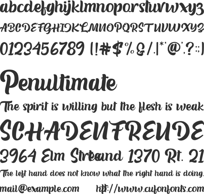 Hilttinery font preview