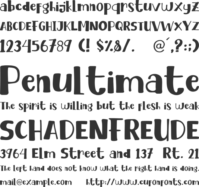 Baby Eliot font preview