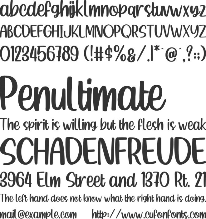 Pintersan font preview