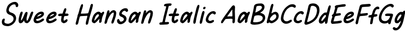 Sweet Hansan Italic font