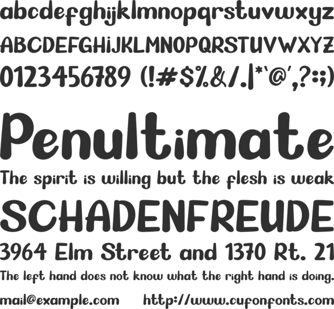 CUTE FROG font preview