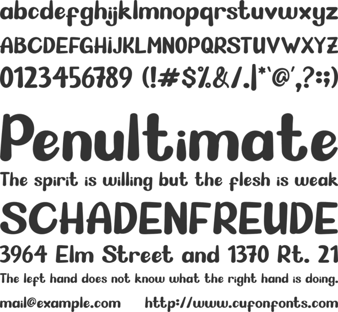 CUTE FROG font preview