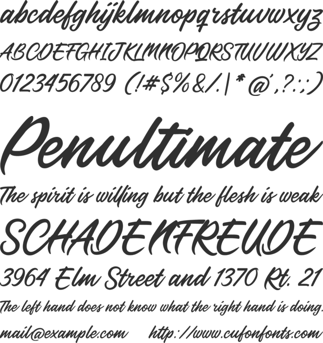 Galloped font preview