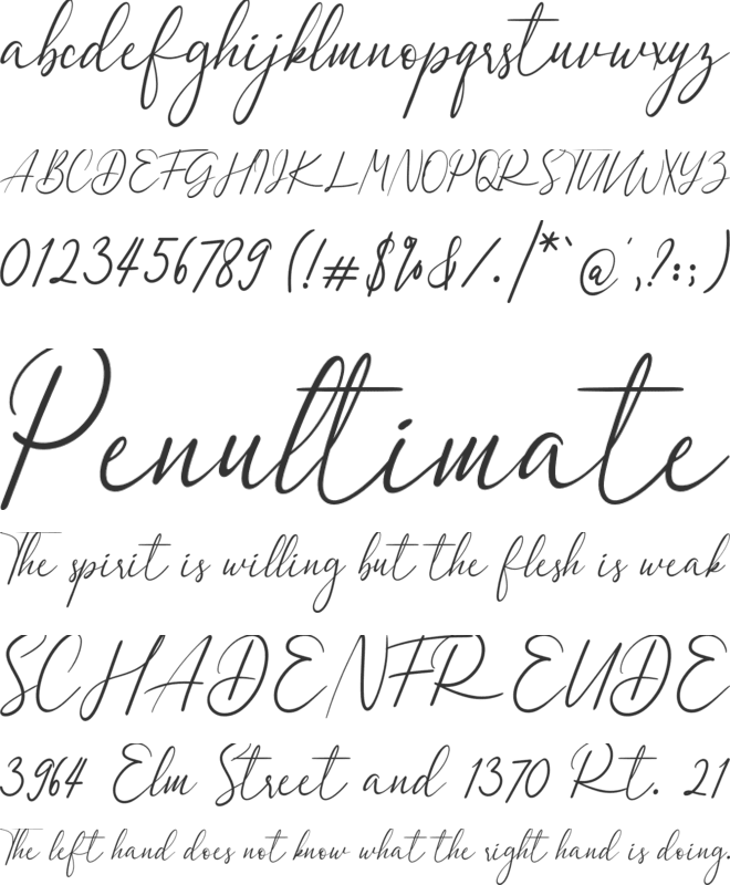 Dulan Anzelica font preview