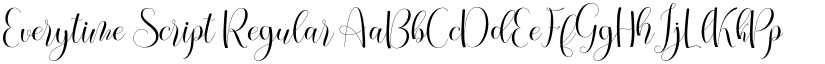 Everytime Script Regular font