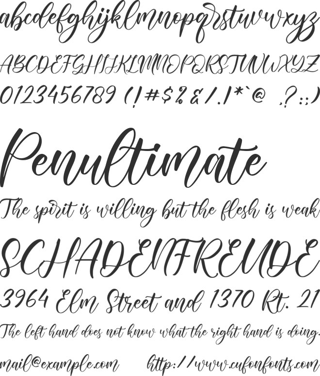Sharila font preview