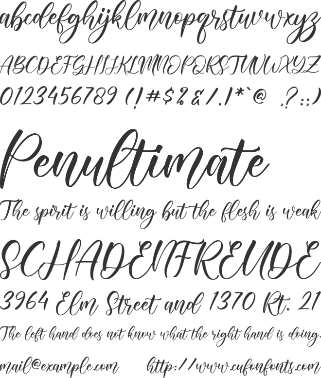 Sharila font preview