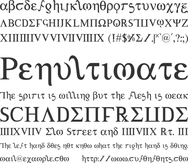 Achilles font preview