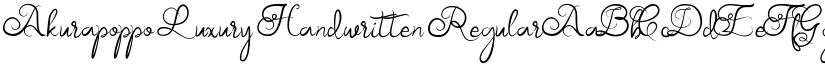 Akurapoppo Luxury Handwritten Regular font