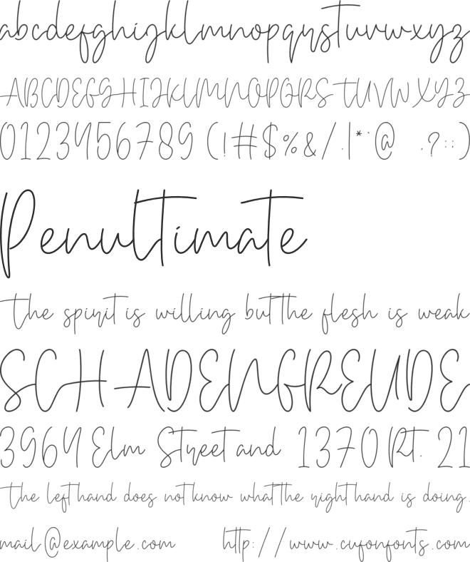 BethanWhite font preview