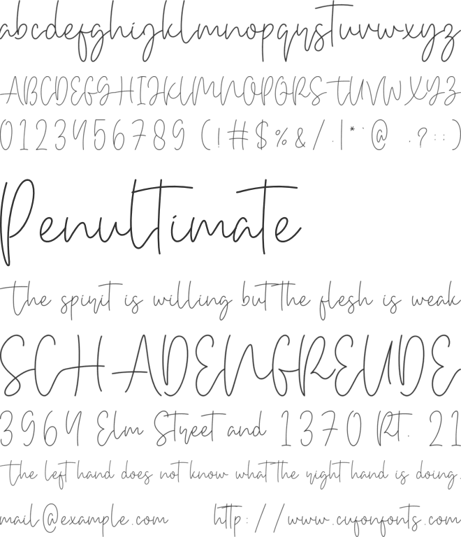 BethanWhite font preview