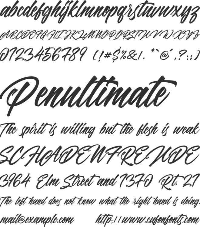 Panbers font preview