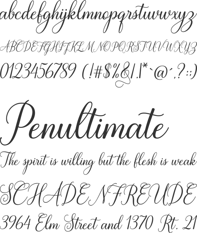 White Crystal Script font preview