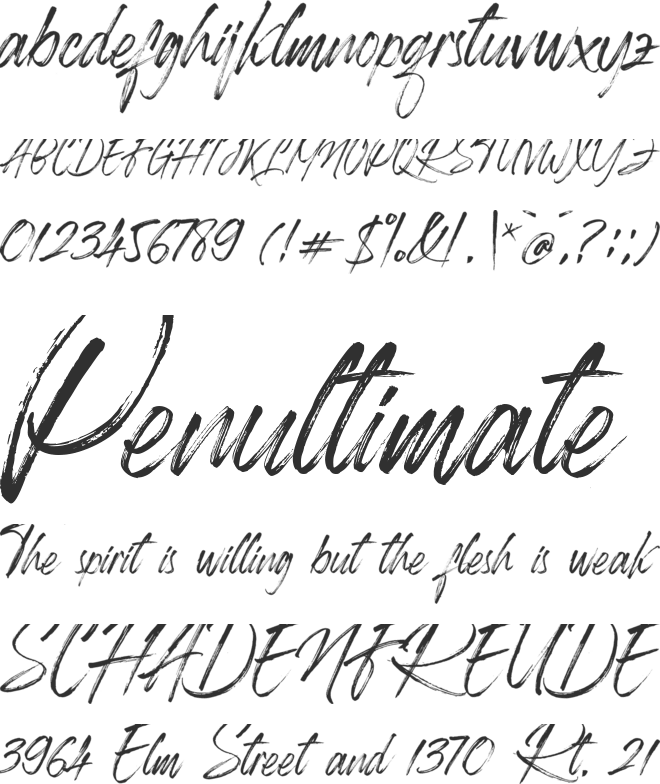 Roughmarker font preview