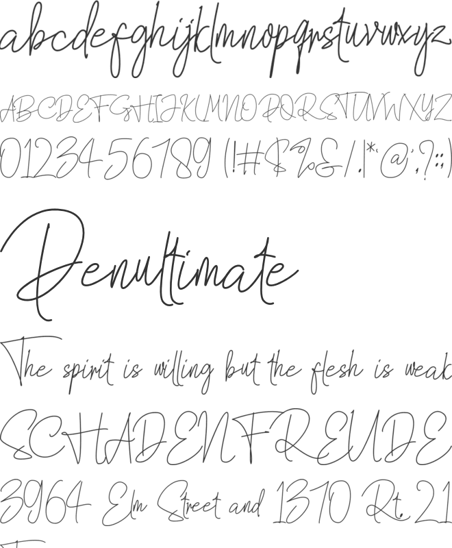 Rossttinggel font preview