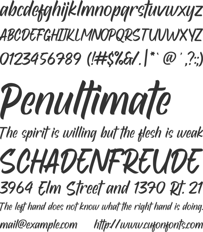 Red Seats font preview