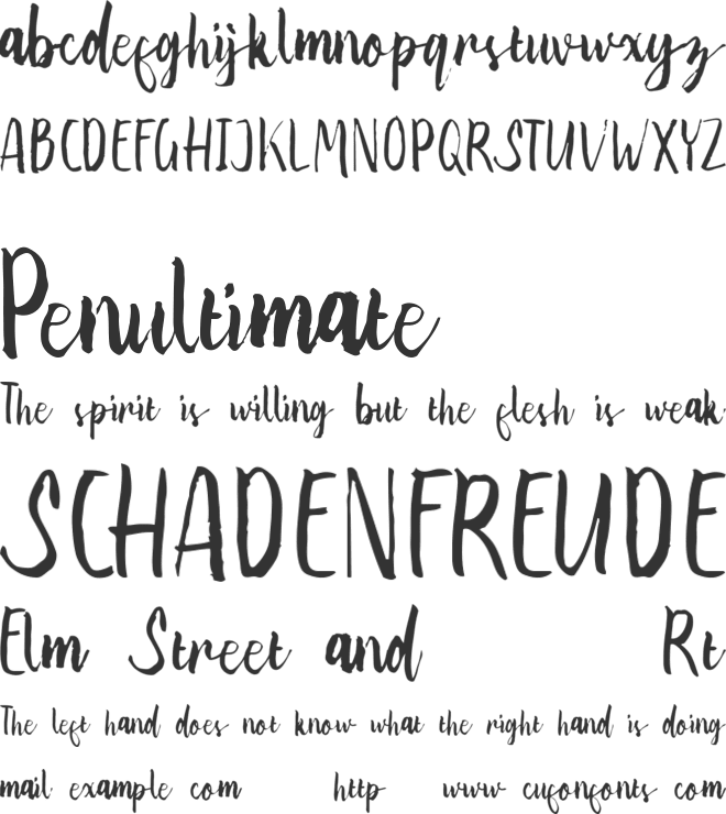 Abnada font preview