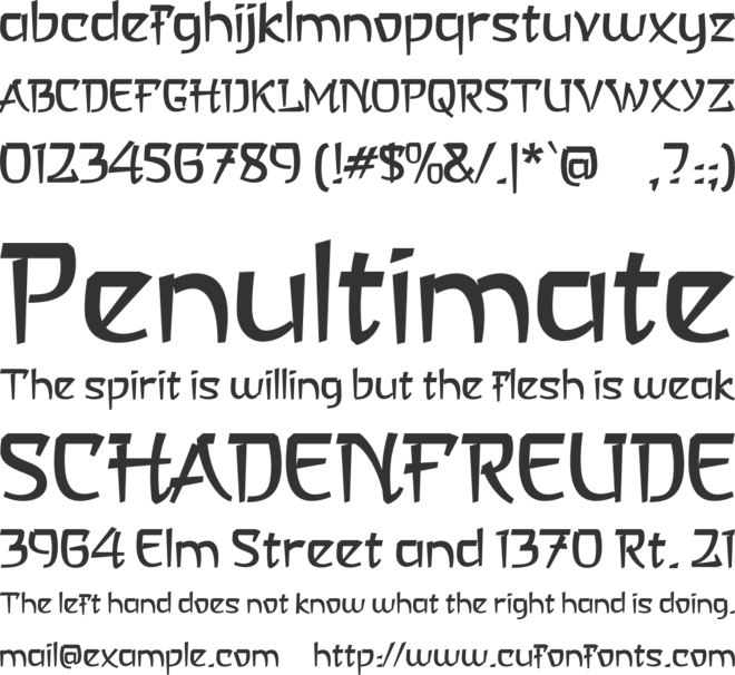 a Asian Hiro font preview