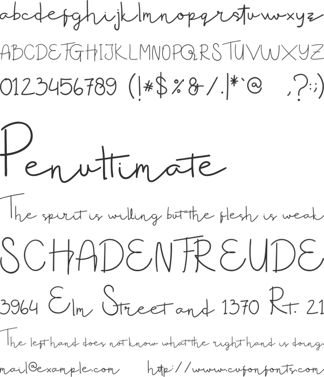Glamor Signature font preview