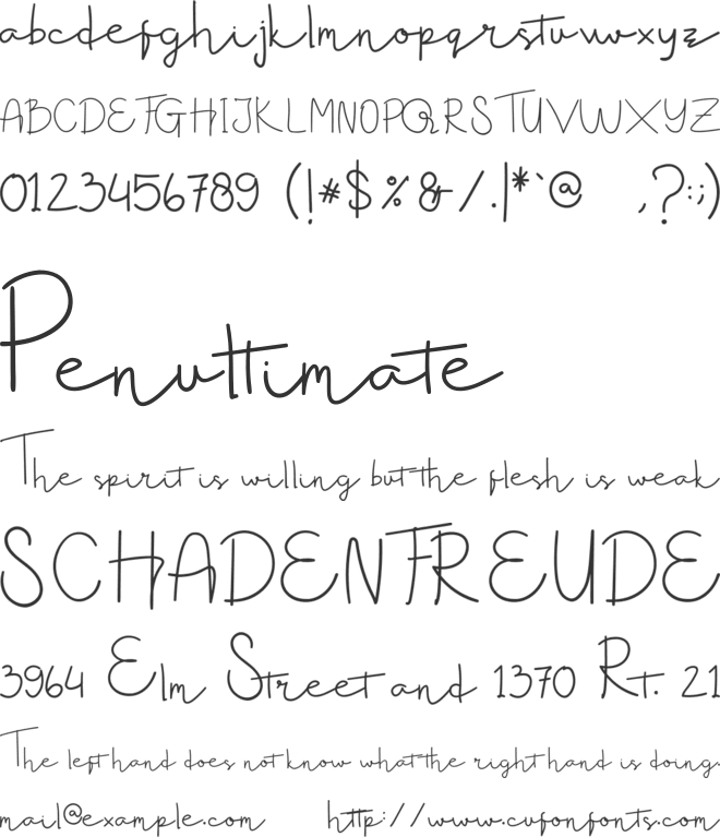 Glamor Signature font preview