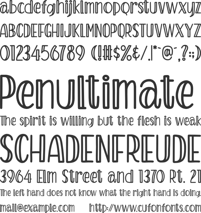 Kartoon font preview