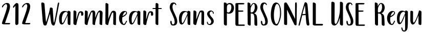 212 Warmheart Sans PERSONAL USE Regular font