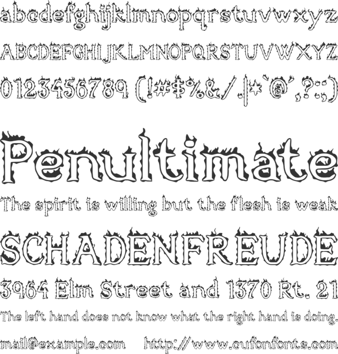 Open Flame font preview