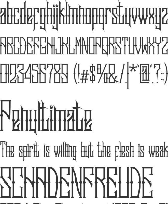 Sadis font preview