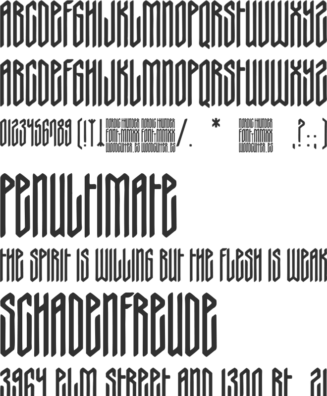 Nordic Thunder font preview